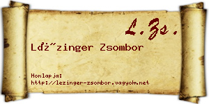 Lézinger Zsombor névjegykártya
